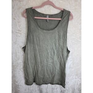 US Apparel Mens 2XL Olive Green Cotton Sleeveless Tank Top Muscle Tee PKF479012X